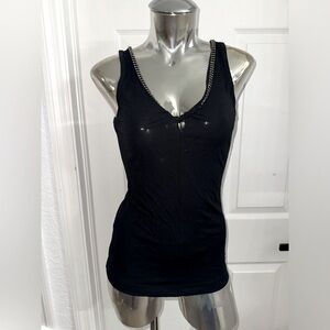Express black dress tank top rhinestone embellished neckline small